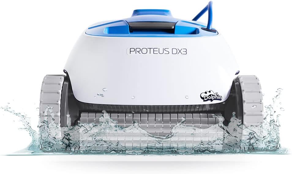 Dolphin Proteus DX3 Automaitc Robotic Pool Vacuum Cleaner, Wall Climbing, Active Scrubber Brush, Ideal for In-ground Pools up to 33 FT in Length
