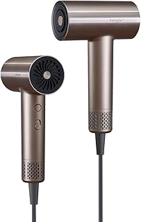 High Speed Hair Dryer with 110,000 RPM Brushless Motor and Negative Ionic Blow Dryer with Magnetic Nozzle, 2 Speed, 3 Kinds of Temperature, Metallic Feel (HD01 Gold)