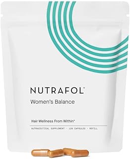 Nutrafol Women's Balance Hair Growth Supplements, Ages 45 and Up, Clinically Proven for Visibly Thicker Hair and Scalp Coverage in 3-6 Months, Dermatologist Recommended - 1 Month Supply Refill Pouch