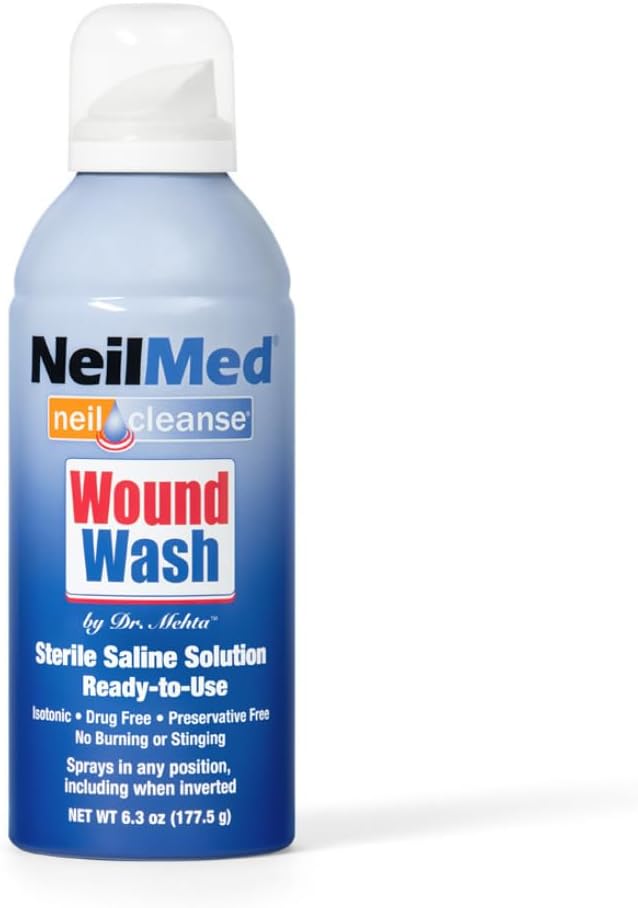 NeilMed Cleanse Sterile Saline Wound Wash, 6.3 Ounce