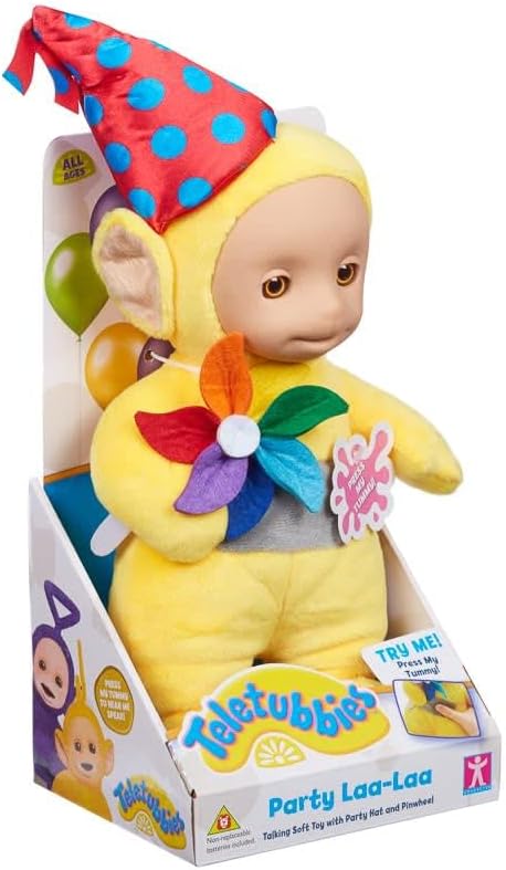 FAHAAM Party Teletubbies Talking Plush Toy Laa-Laa Features authentic Teletubbies voices and sounds.