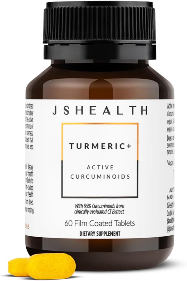 JSHealth Turmeric Curcumin Supplement - Turmeric Supplement for Joint Support - Contains Bioavailable Curcumin C3 Complex - 30 Servings