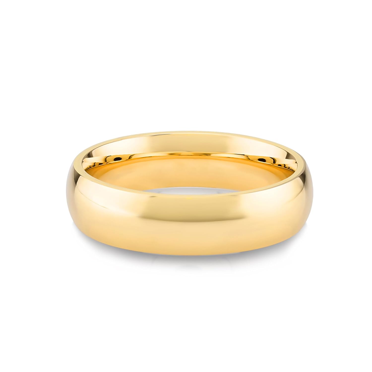 Timeless 14k 18k Gold Wedding Ring Set - Classic Dome Bands in 2mm, 3mm, 4mm, 5mm, 6mm Widths, Custom Engraving, Comfort Fit, His & Her Matching Rings for Men and Women (6mm / 14k Gold)