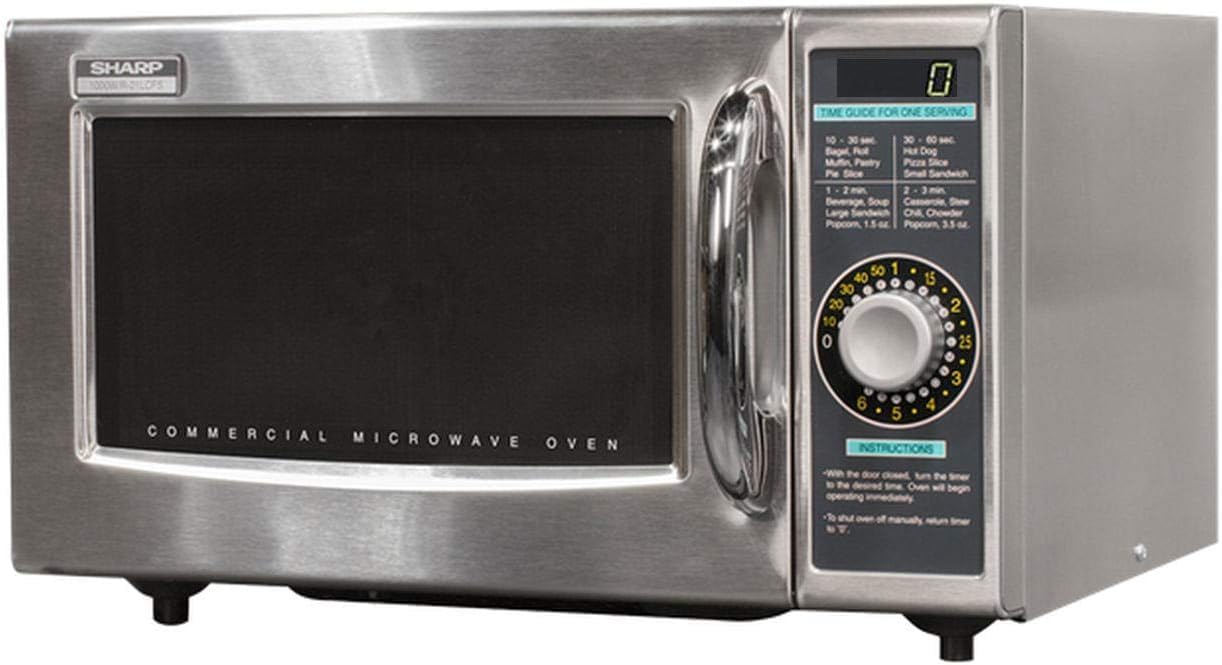 Sharp R-21LCFS Medium-Duty Commercial Microwave (Stainless Steel, Dial Timer, 1000-Watts, 120-Volts), (Pack of 30)