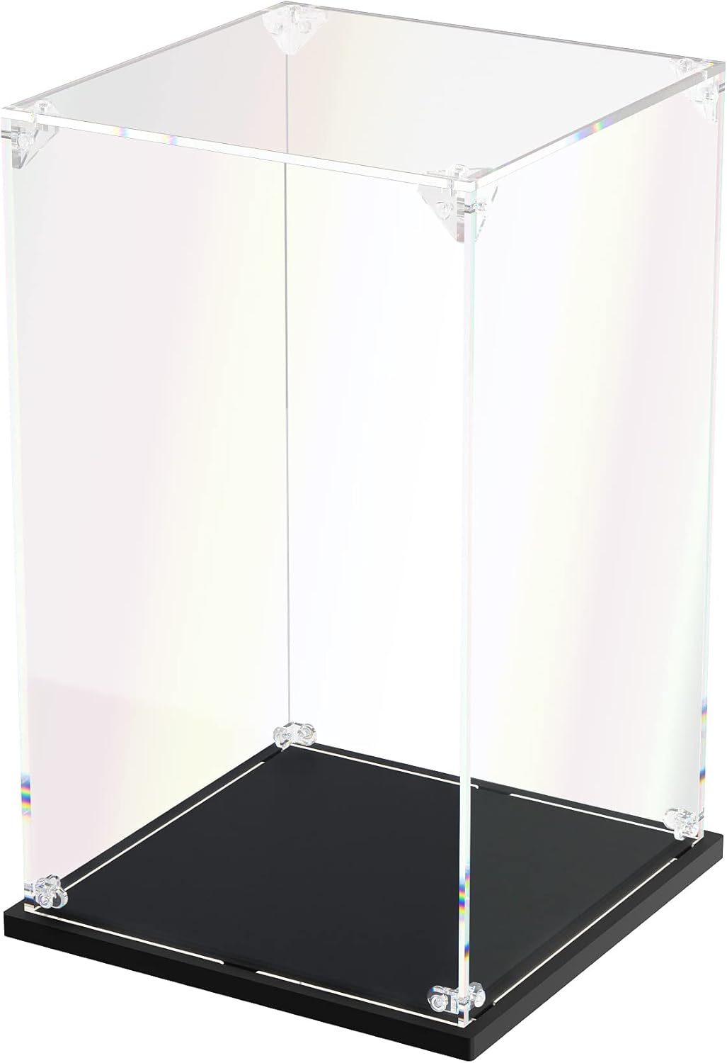Clear Acrylic Display Case, Self-Assemble Showcase for Collectibles, Action Figures, Dolls- Alternative Glass Box for Commemorative Gifts (6x6x10 inch, 15x15x25 cm)