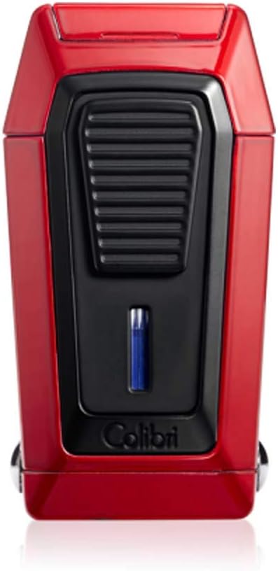 Colibri Cigars Model Gotham Red/Black Triple Jet Flame Lighter with Cigars Cutters Kerbschnitt V-Cut