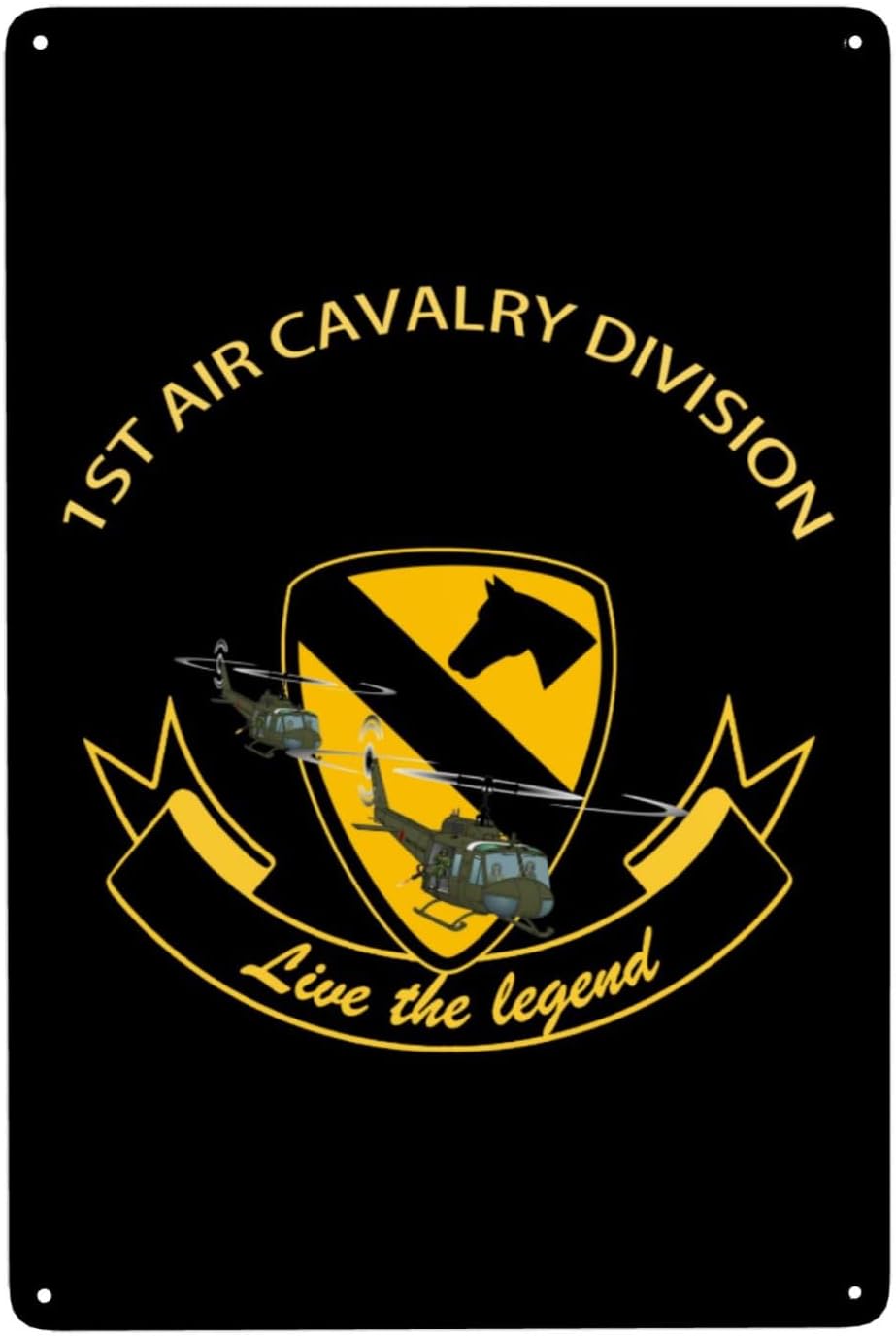 1st Air Cavalry Division Air Cav Elegant Iron Wall Art 8x12 In Handcrafted Iron Canvas Home Decor
