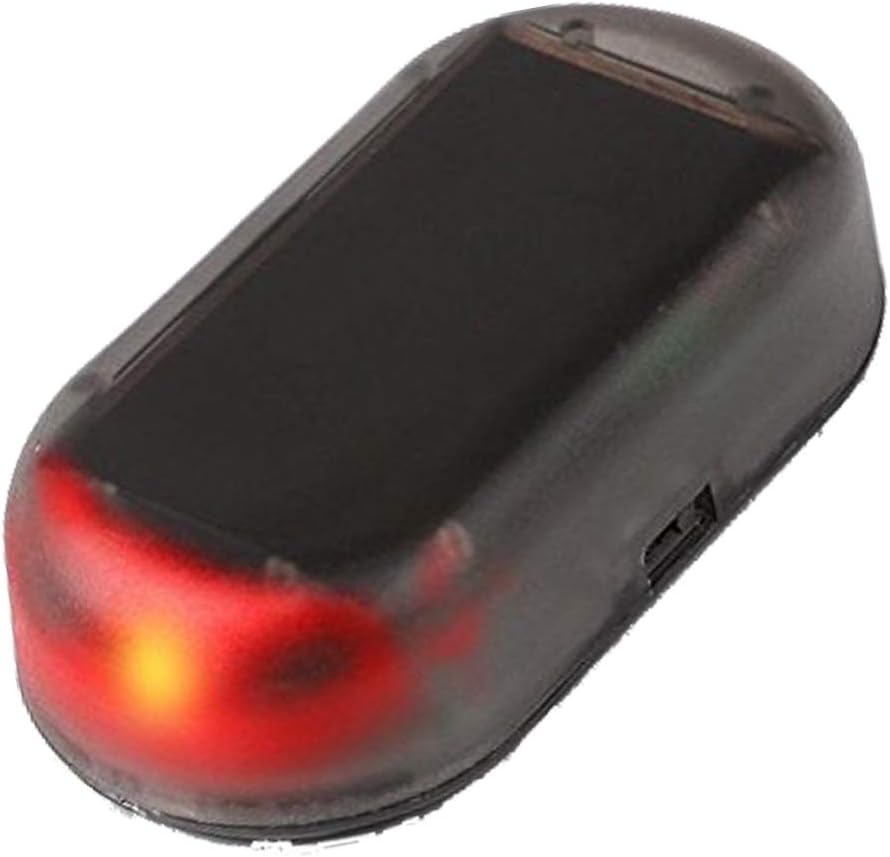 Onerbuy Solar Power Simulated Car Alarm LED Light Anti-theft Warning Lights Flashing Security Lamp (Red)