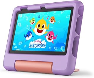 Amazon Fire 7 Kids tablet (newest model) ages 3-7. Top-selling 7" kids tablet on Amazon | 6-months ad-free content with parental controls included, 10-hr battery, 16 GB, Purple