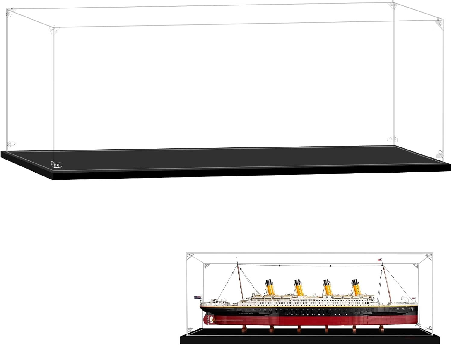 Acrylic Display Case for Lego 10294 Titanic, 55.11x7.87x19.68inch (140x20x50cm), Protect Your Collectibles from Dust with a Clear Showcase