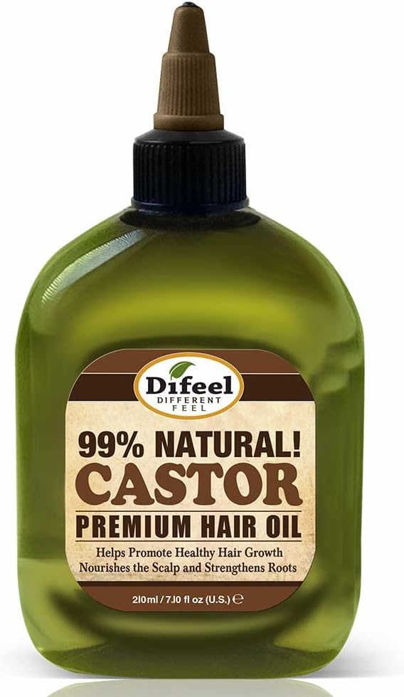 Difeel Premium 99% Natural Castor Hair Oil, Helps Promote Healthy Hair Growth, Nourishes Scalp & Strengthens Roots 235 ml