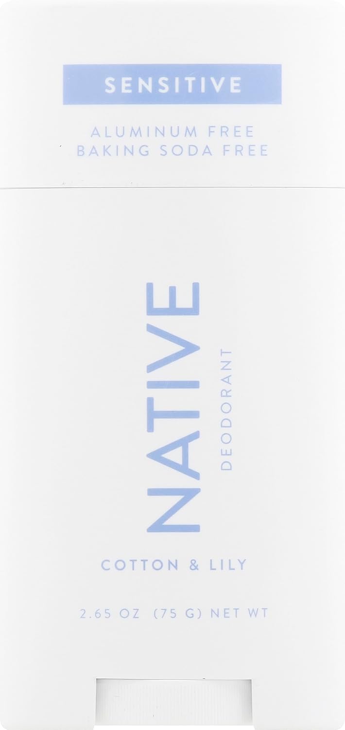 Native Sensitive Deodorant Contains Naturally Derived Ingredients, 72 Hour Odor Control | Deodorant for Women & Men, Aluminum Free with Baking Soda, Coconut Oil and Shea Butter, Cotton & Lily