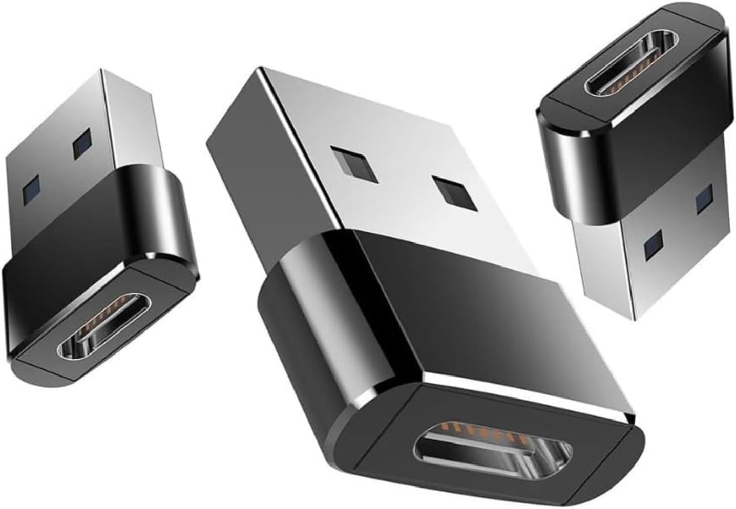 USB to USB C Adapter - 3 Pack USBC Type C Female to A Male OTG Charger Cable Converter for iWatch 8 7, MacBook, iPhone 12 13 14 15 Max Pro, Airpods, iPad 10 Air 4 5 Mini 6, CarPlay, Galaxy S23 S24 A34
