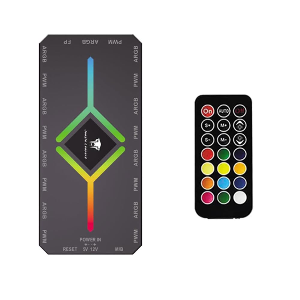 ShakingTank ARGB and PWM Fan Hub Controller，9 Ports Case Fans Hub with Controller and SATA Power Input, Magnetic backplane Splitter 5V/3PIN RGB Case Fan Hub