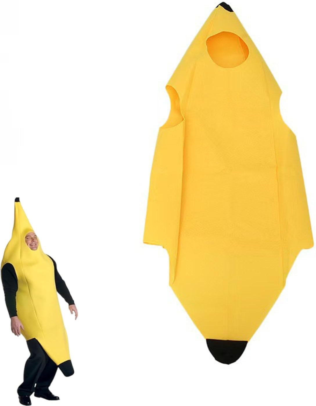 AMBEERT Banana Costume, Banana Outfit, Banana Costume Adult, Halloween, Parties and Costumes, Easy to Wear and Remove Funny Costume for Adults/Kids