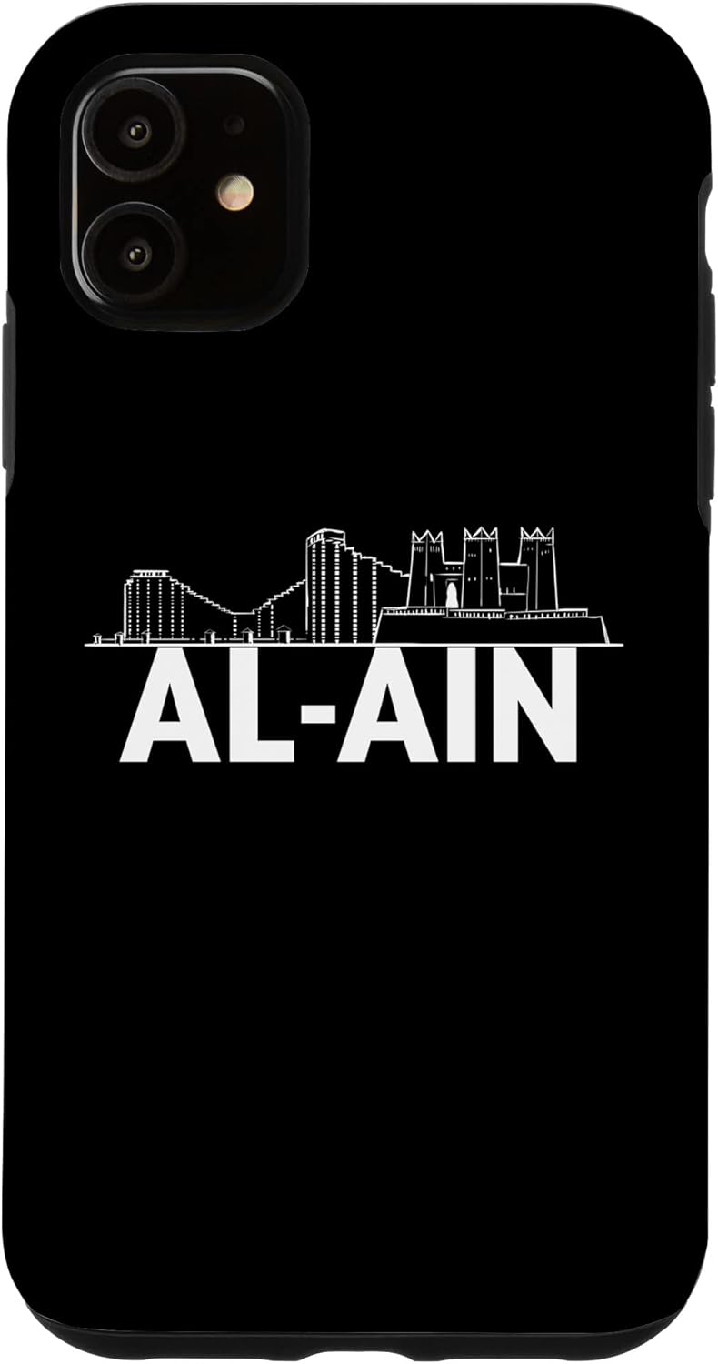 iPhone 11 Al-Ain Emirates City Skyline Silhouette Outline Sketch Case