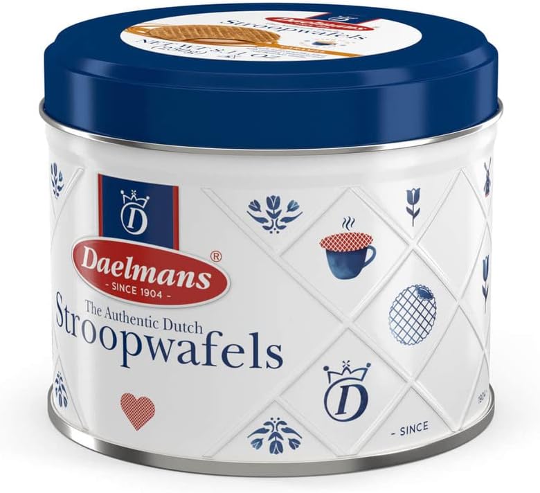 Daelmans Stroopwafels - Caramel Wafers in Daelmans tin - 330 gram per Tin - Authentic Dutch Caramel Waffle - Stroopwaffels