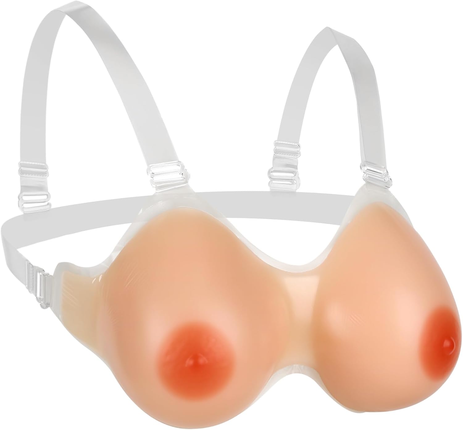 IVITA Strap on Silicone Breast Forms Triangle Shape Fake Boobs with Shoulder Strap for Crossdresser Mastectomy Prosthesis