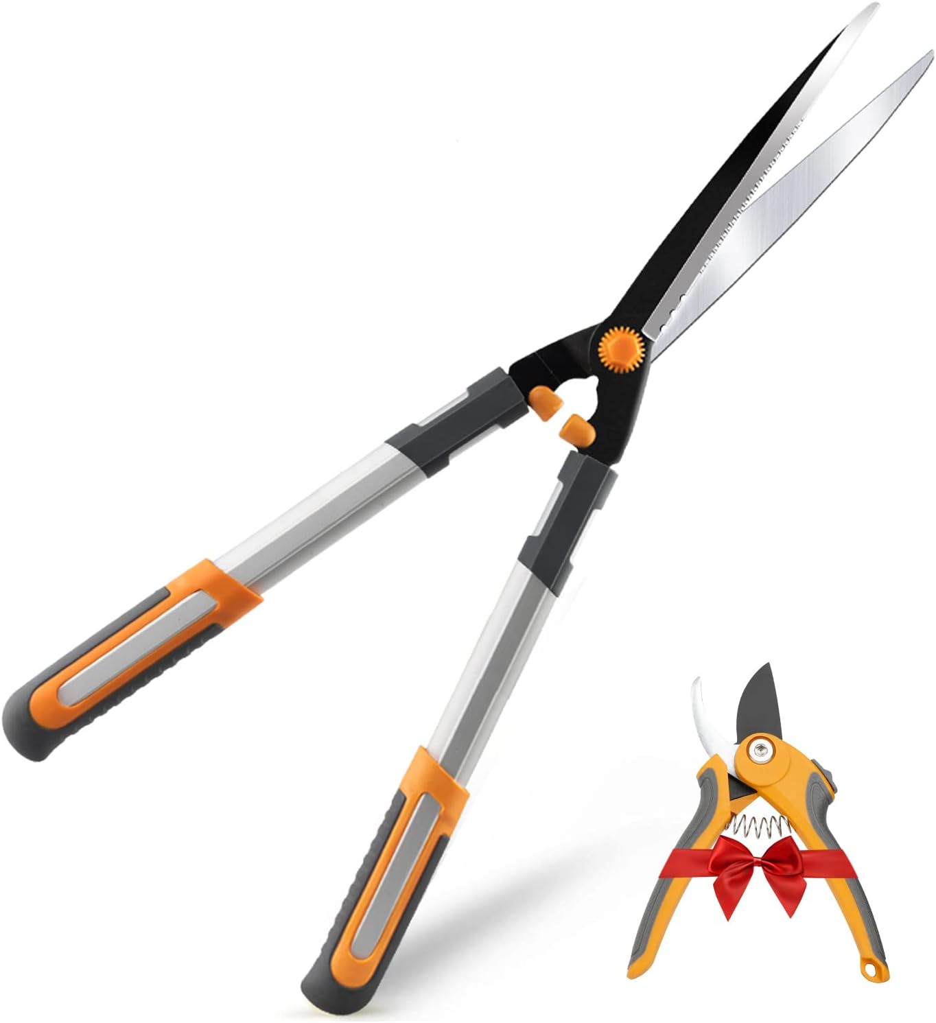 AIRAJ Lightweight Hedge Shears(600mm),with Ergonomic Lightweight Anti-Slip Handles and Razor-Sharp Blades,Professional Garden Shears for Hedges, Shrubs and Bushes - Easy Cutting and Trimming
