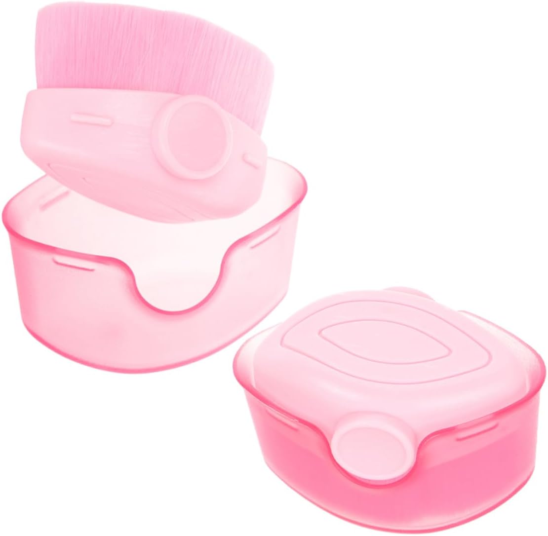 BESTYASH 2PCS Portable Foundation Brush with Protective Cover High Density Bristles for Liquid Foundation Blush Application Elegant Makeup Tool for Women Versatile Use Gentle Skin