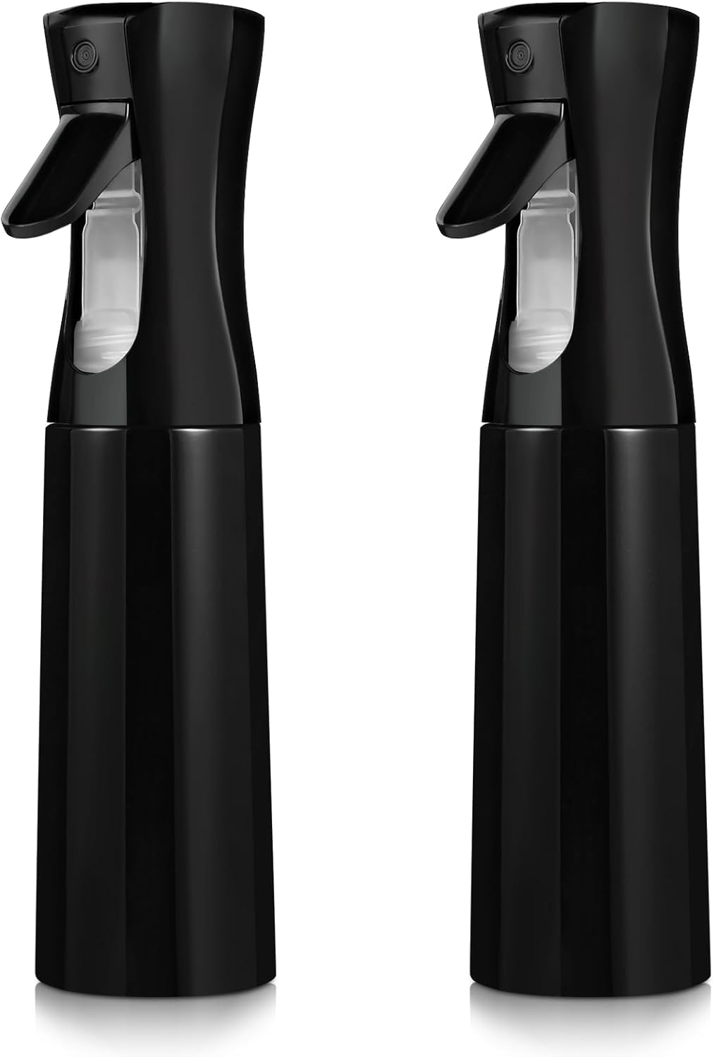 Continuous Spray Bottle for Hair (10.1oz/300ml) 2 Pack Mister Spray Bottles for Cleaning Empty Ultra Fine Water Mist Sprayer for Hairstyling Plant Garden Curly Hair Etc (Black)