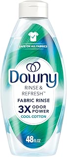 Downy Rinse & Refresh Laundry Odor Remover And Fabric Softener, Cool Cotton, 48 Fl Oz, HE Compatible Laundry Sanitizer, Safe On All Fabrics, Downy Fabric Softener, Liquid Fabric Softener