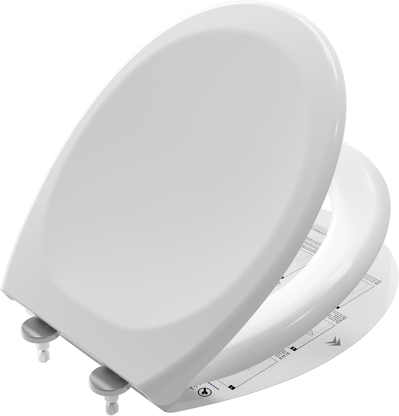 DERW Toilet Seat, Premium Thermoplastic Soft Close Toilet Seat, Anti-Aging, Quick Release, Easy Clean and Install with Alignment Guide, Durable and Quiet, Fits O-Shaped Toilets for Enhanced Comfort