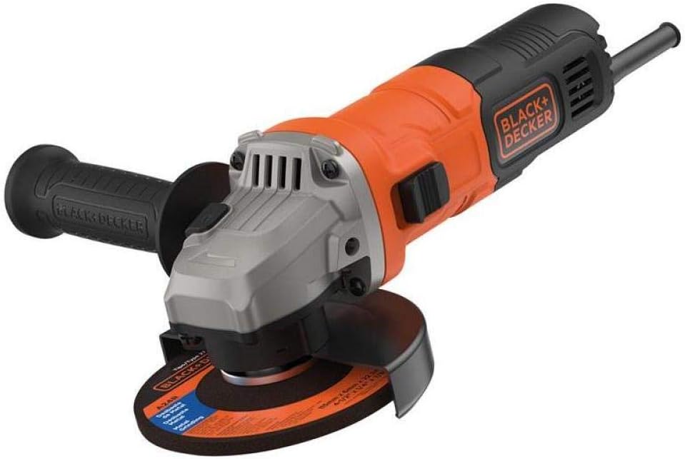 BLACK+DECKER 710W 115mm Corded Angle Grinder, Includes 5 Cutting Discs, Cutting Guard, and Grinding Guard, BEG010A5-GB