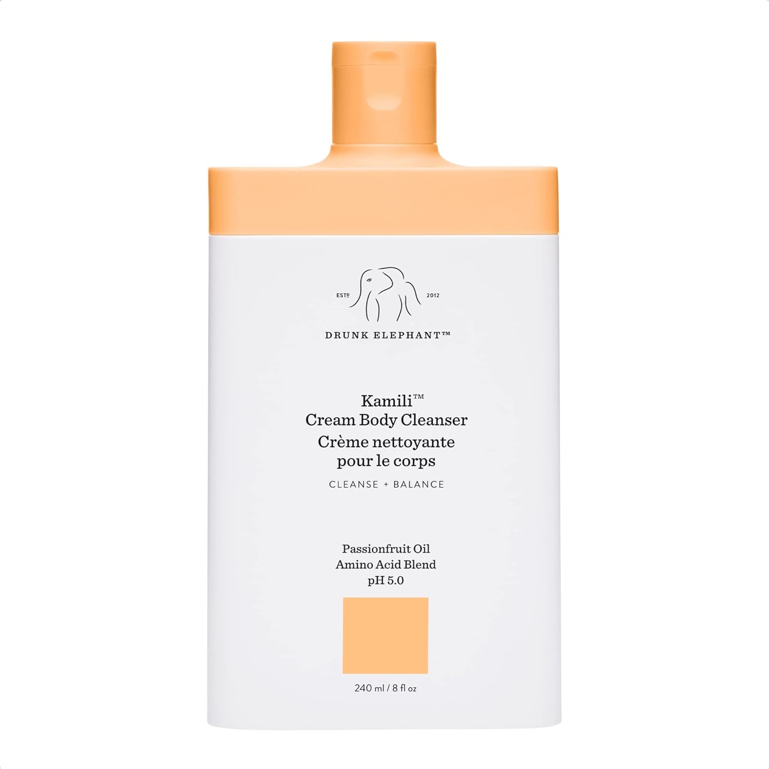 Drunk Elephant Kamili Cream Body Cleanser. Replenishing and Soothing Cream Body Cleanser (240 mL / 8 Fl Oz)