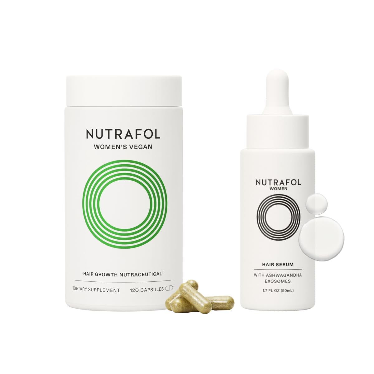 Nutrafol Women's Hair Growth Supplements and Hair Serum, Women 18-44 Years Old, Clinically Tested for Visibly Thicker, Stronger Hair, 100% Vegan Ingredients, Dermatologist Recommended - 1 Month Supply