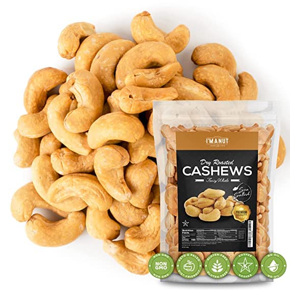 Oven Dry Roasted Fancy Cashews with Sea Salt-64 oz (4 lbs) | Whole | No Oil | No PPO | Vegan and Keto Friendly | Made from Natural