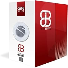 Dripstone CAT6 1000ft Solid UTP 23AWG Ethernet Cable 550Mhz Bulk Network LAN Wire 1000-feet Easy Pull Box (White)