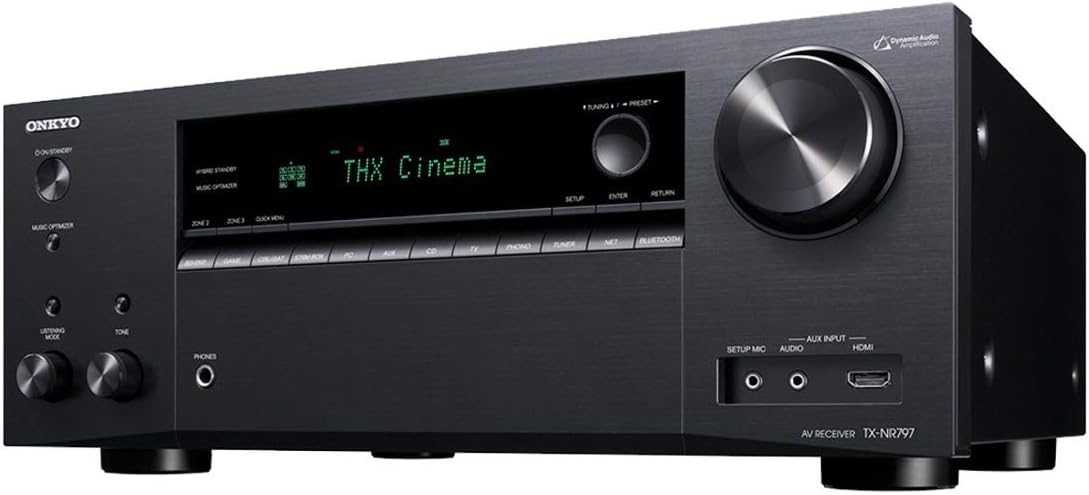 Onkyo TX-NR797 Smart AV 9.2 Channel Receiver with 4K Ultra HD | Dolby Atmos | AirPlay 2 | IMAX Enhanced (2019 Model),Black