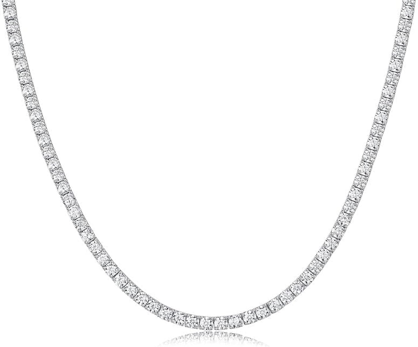 MAIGO Tennis Necklace - Tennis Necklace for Women, Diamond Necklace, Silver Choker Necklaces for Women, Cubic Zirconia Necklace, Tennis Chain, Diamond Chain, Rhinestone Necklace