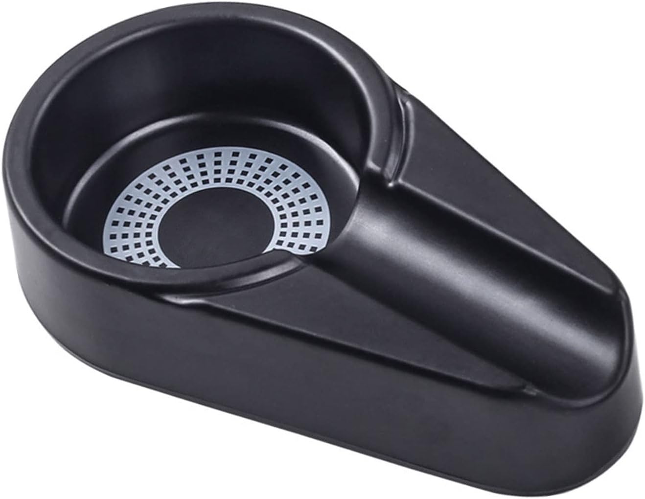 PengLAI Cigar Ashtray,Outdoor Ashtray Melamine Cigarette Cinder Holder Single Groove Soot Collector for Patio Outdoor Indoor (Black)