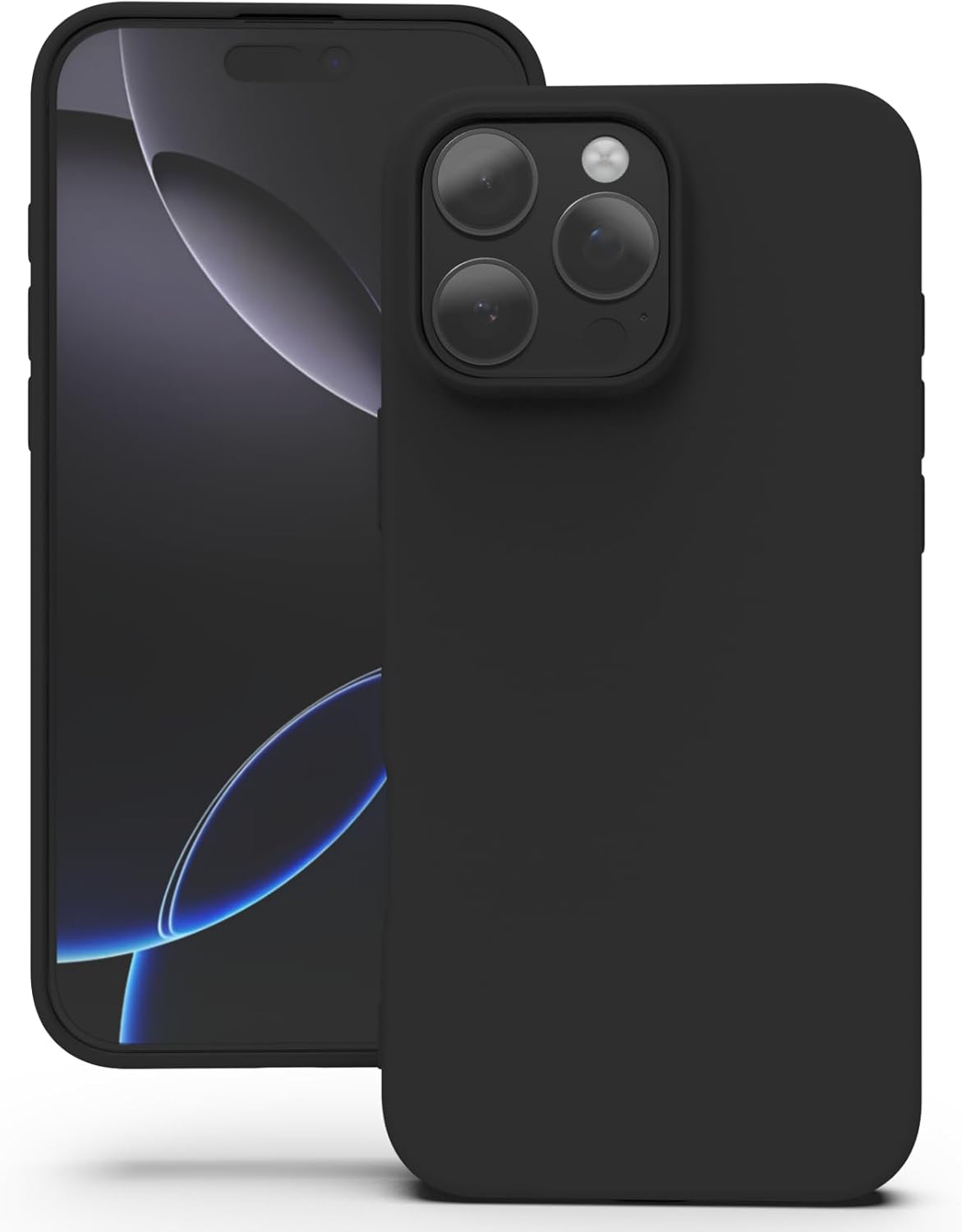 YATWIN Silicone Case for iPhone 16 Pro, Soft-Touch, Shockproof, DustProof, Antiskid Full Body Armour Phone Cover for Apple iPhone 16 Pro - Black