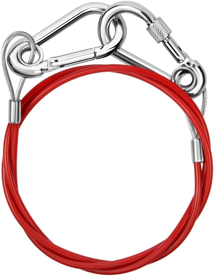 URAQT Breakaway Cable, Trailer Caravan Breakaway Break Away Cable with 2 Carabiners, Easy Quick Fit Breakaway Cable Carbine Threaded Hook Towing Caravan Trailer for Breakaway Brake Safety Handbrake