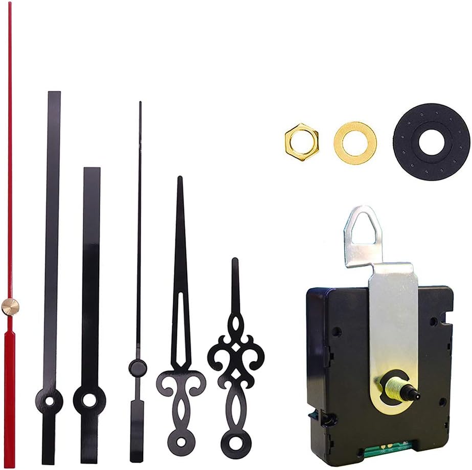 DEEWISH Radio Clock Mechanism DIY, 0.67 inch(17mm) Axis Length WWVB Radio Electric Controlled Clock, Repair Wall Clock Clockwork with 2 Set Clock Hands