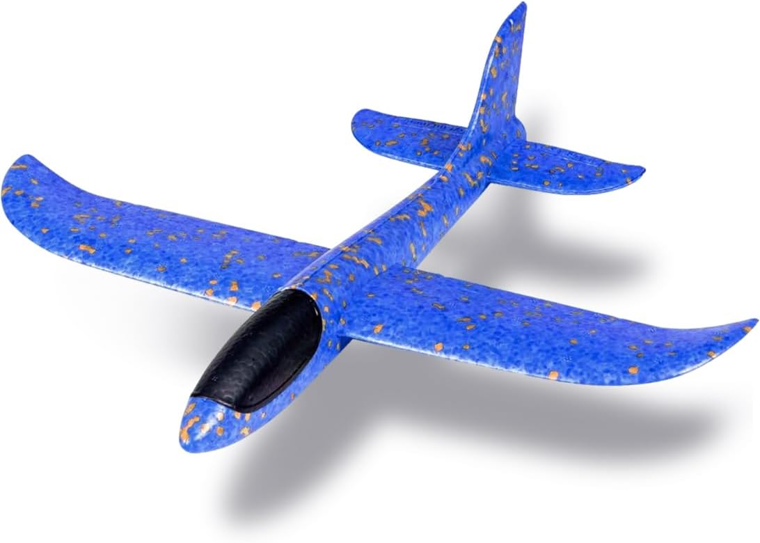 Throwing Foam Airplane Toys for Boys, Children Aircraft Glider Toys for 3-12 Year Old Boys Gifts, Hand Launched Model Foam Glider Plane for Kids Outdoor Flying Plane Glider Toy, Blue