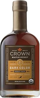 Crown Maple Dark Color, Robust Taste Organic Maple Syrup, 12.7 Fl Oz, 100% Pure, Enhance Cocktails, Marinades and Pancakes