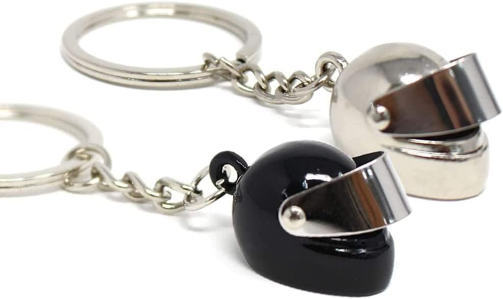 DreamAug 2PCS Helmet Keychains, 3D Mini, Zinc Alloy Car Key Decor, motorbike gifts