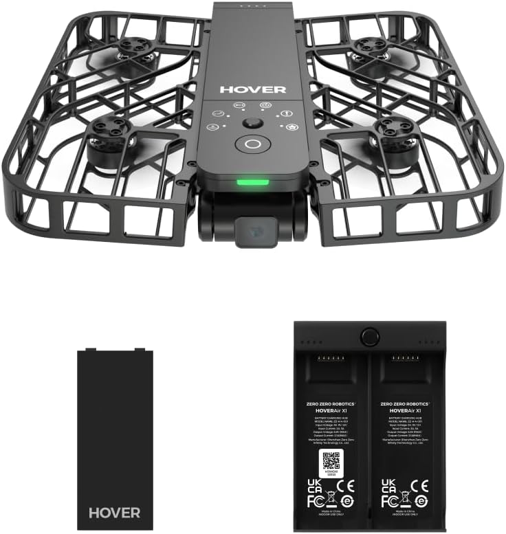 HOVERAir X1 Self-Flying Camera, Pocket-Sized Drone HDR Video Capture, Palm Takeoff, Intelligent Flight Paths, Follow-Me Mode, Foldable Action Camera with Hands-Free Control Black (Combo)
