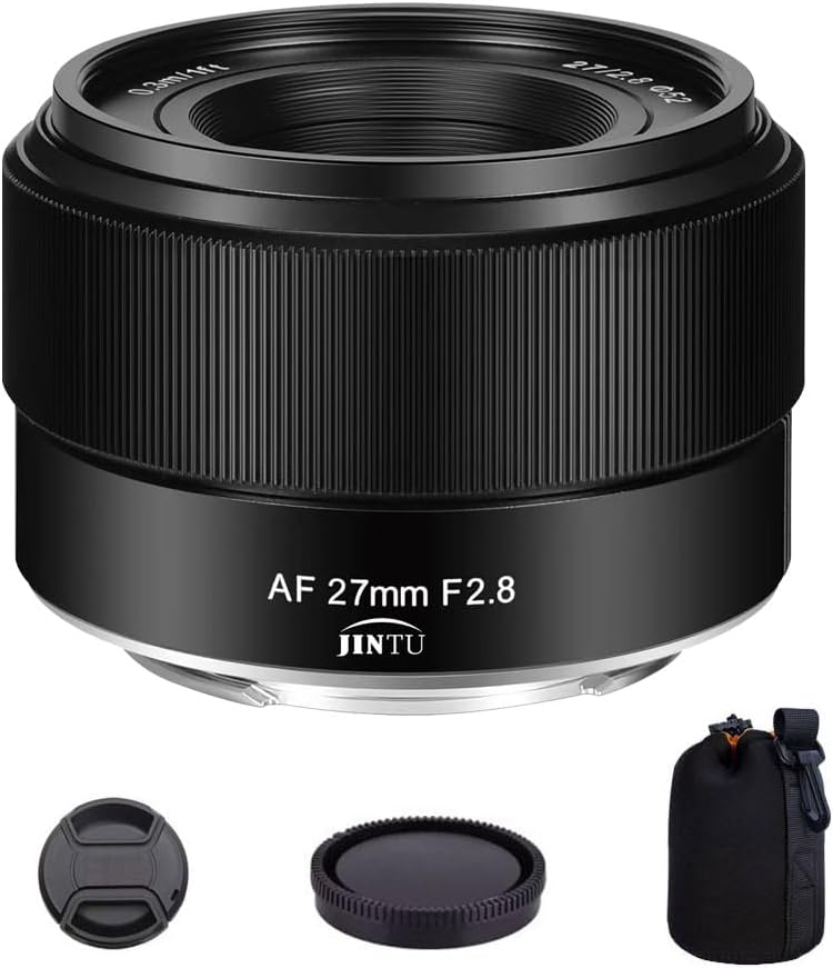 JINTU 27mm F2.8 Auto Focus APS-C Lens for Sony E-Mount Mirrorless Cameras a6700 ZV-E100 A6600 A6000 A6100 A5000 A5100 A6300 A6400 A6500 a7III a7IV NEX-3 NEX-3N NEX-3R NEX-5T
