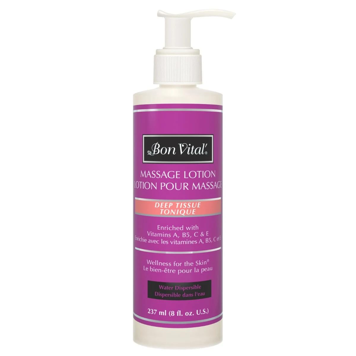 Bon Vital" Deep Tissue Massage Lotion for Deep Tissue Massages and Muscle Relaxation, Moisturizer Leaves No Greasy Feeling, Penetrates Deeply to Repair and Soften Skin, 8 Oz, Label may Vary