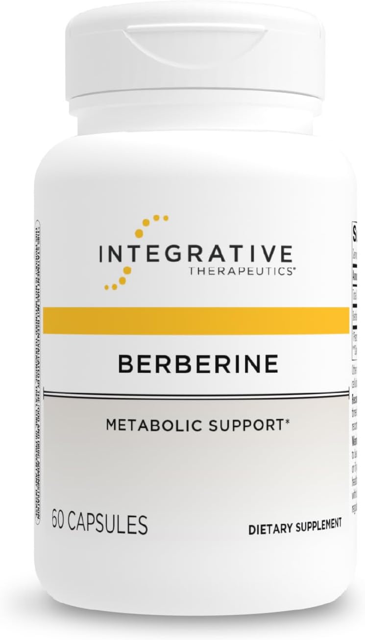 Integrative Therapeutics Berberine - 1000–1500 mg Daily - Berberine HCL Supplement for Metabolic Support* - Gluten-Free & Vegan Supplements for Men & Women - 60 Capsules