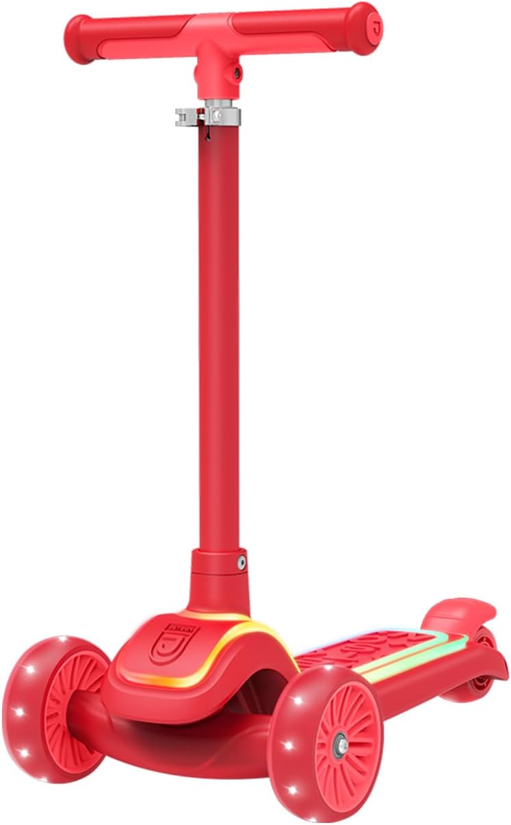 Jetson 3-Wheel Light-Up Kick Scooter, Lights on Stem & Wheels, Height Adjustable Handlebar, Rear Brake, Foldable, Ages 3+