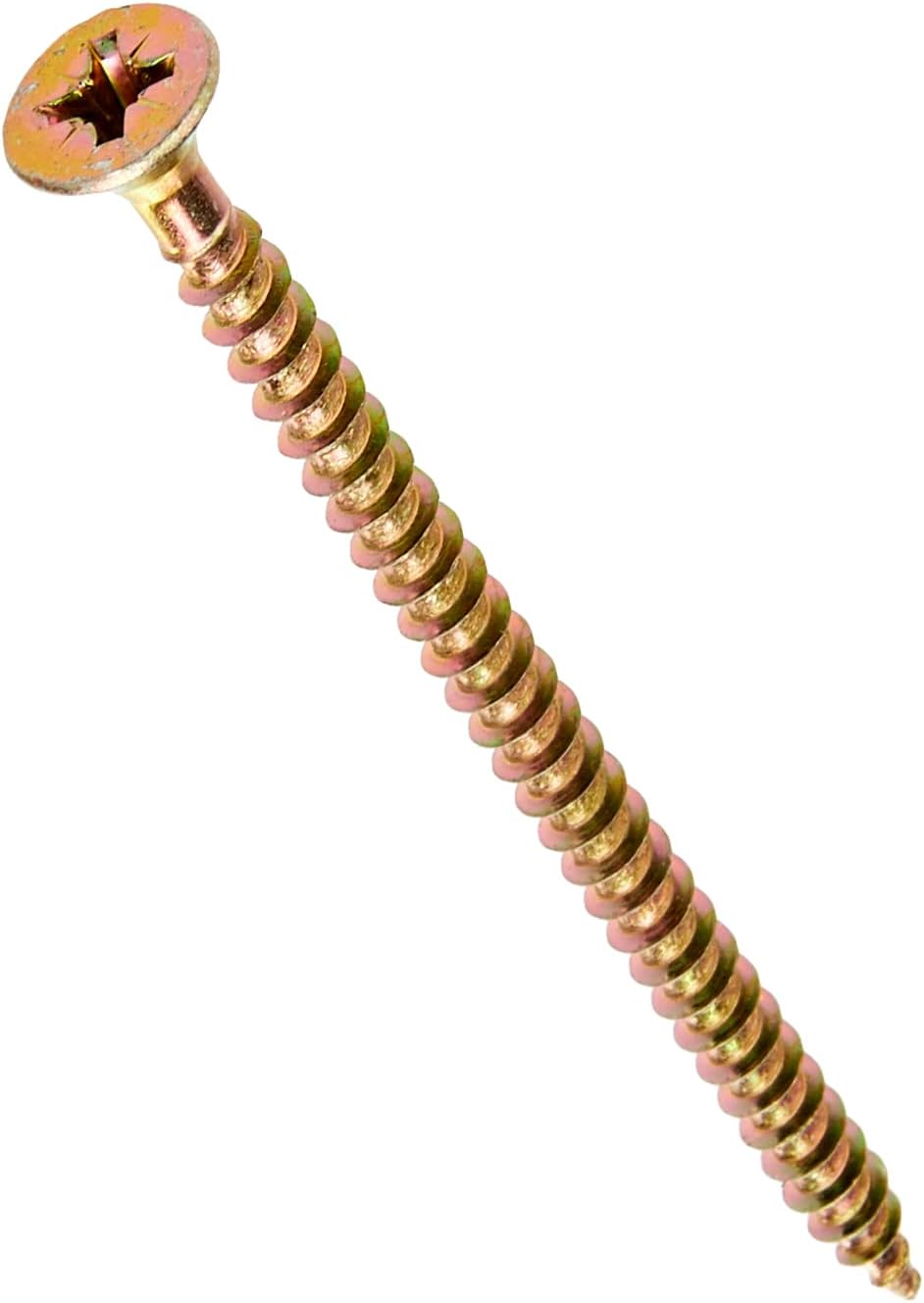 ForgeFix Multi-Purpose Single Thread Screws | 5.0 x 80mm | Zinc Yellow Passivated | Box 100