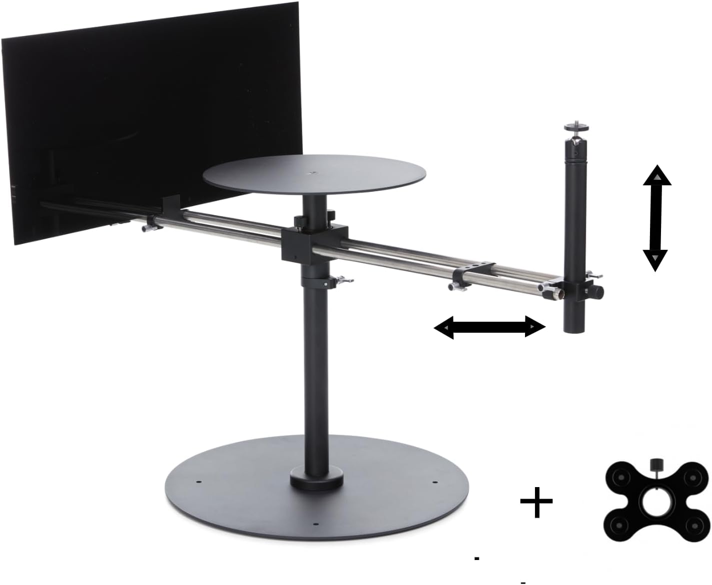 DF DIGITALFOTO V360S Camera Spinner with Dolly Wheel, 360 Video Professional Photography Turntable Photo Booth, Rotating Platform for Unboxing Commercial Video, Food Shooting, Product Photography