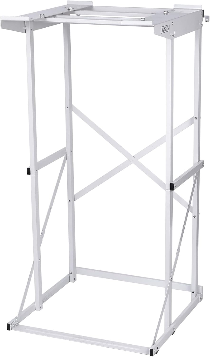 Black+Decker Washer Dryer Stacking Rack Stand, Compatible with Black and Decker Portable Washers and Dryers, Heavy Duty Steel, Dryer Stand with 60 lb. Weight Capacity, BWDS, White