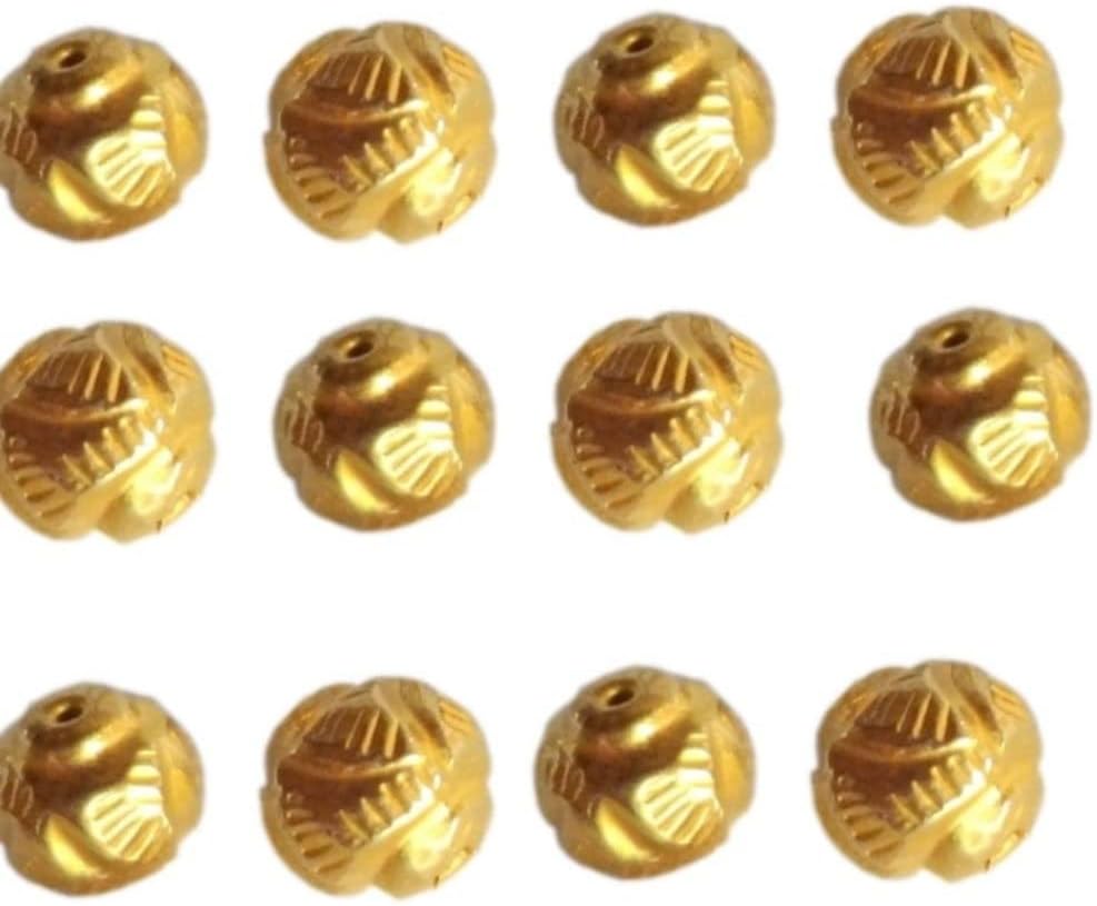 Solid 22K/18K Yellow Fine Gold 5 MM 5 Pieces Antique Round Beads For Personalized Jewellery And Jewellery Customization